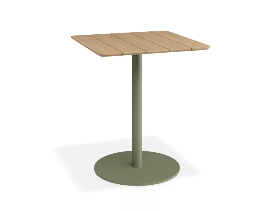 Roku Cafe Teak Table - Outdoor - Eucalyptus Green