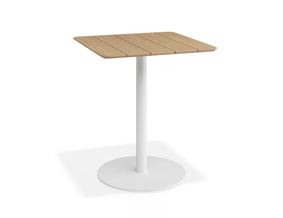 Roku Cafe Teak Table - Outdoor - White