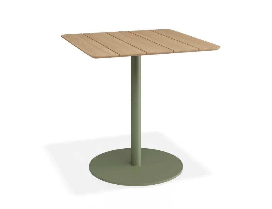 Roku Cafe Teak Table - Outdoor - Eucalyptus Green