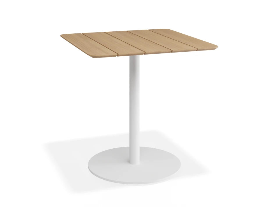Roku Cafe Teak Table - Outdoor - White