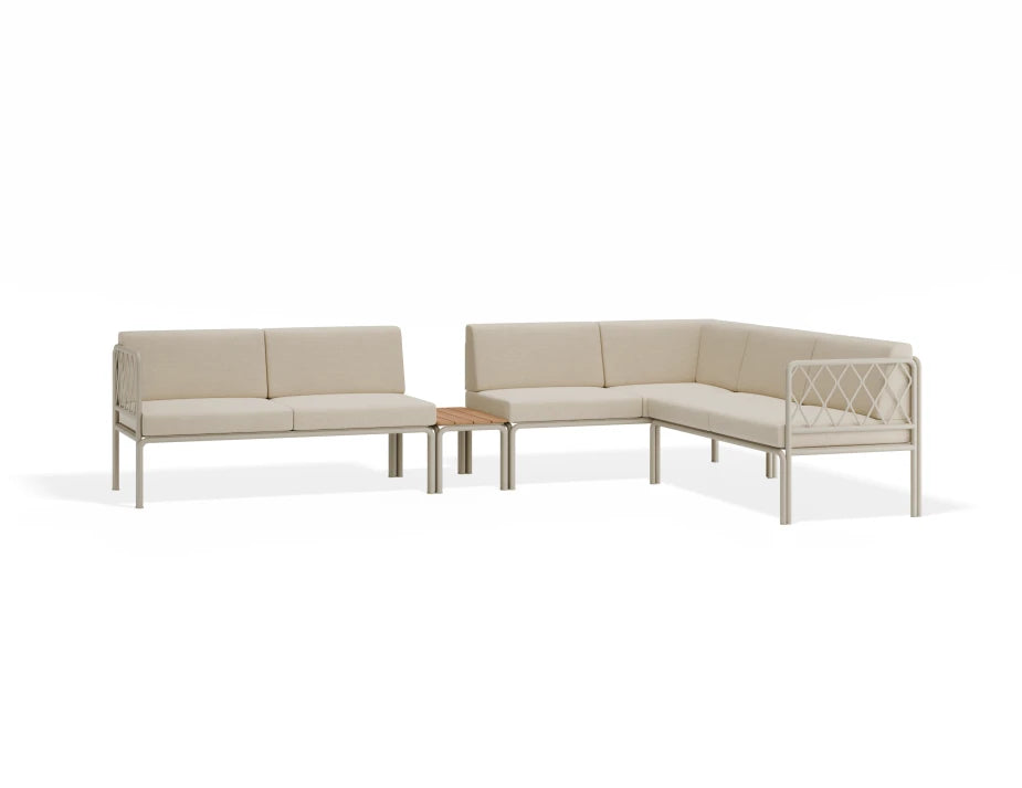 Seville Config J Corner Sofa - Latte - Outdoor