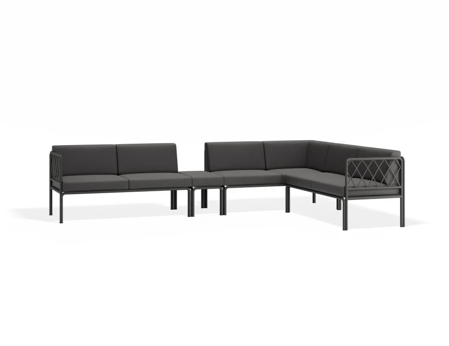 Seville Config J Corner Sofa - Charcoal - Outdoor