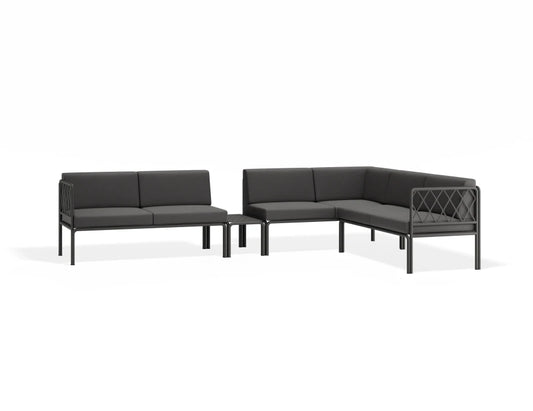 Seville Config J Corner Sofa - Charcoal - Outdoor