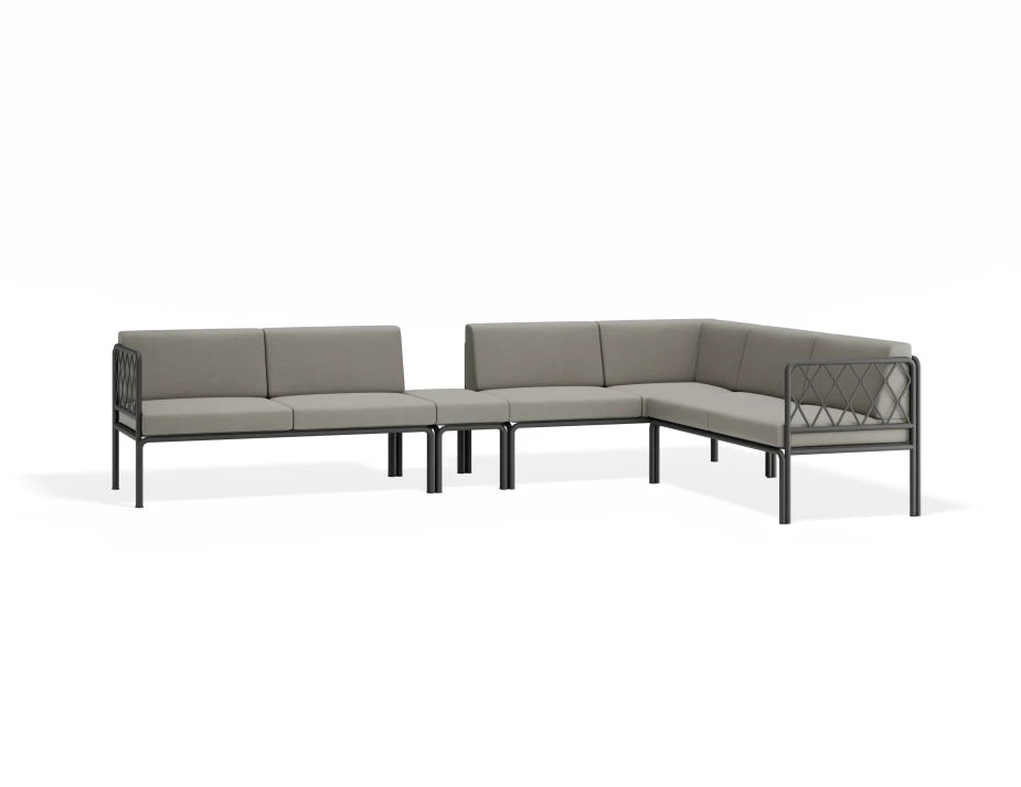 Seville Config J Corner Sofa - Charcoal - Outdoor