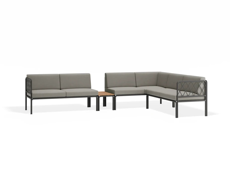 Seville Config J Corner Sofa - Charcoal - Outdoor