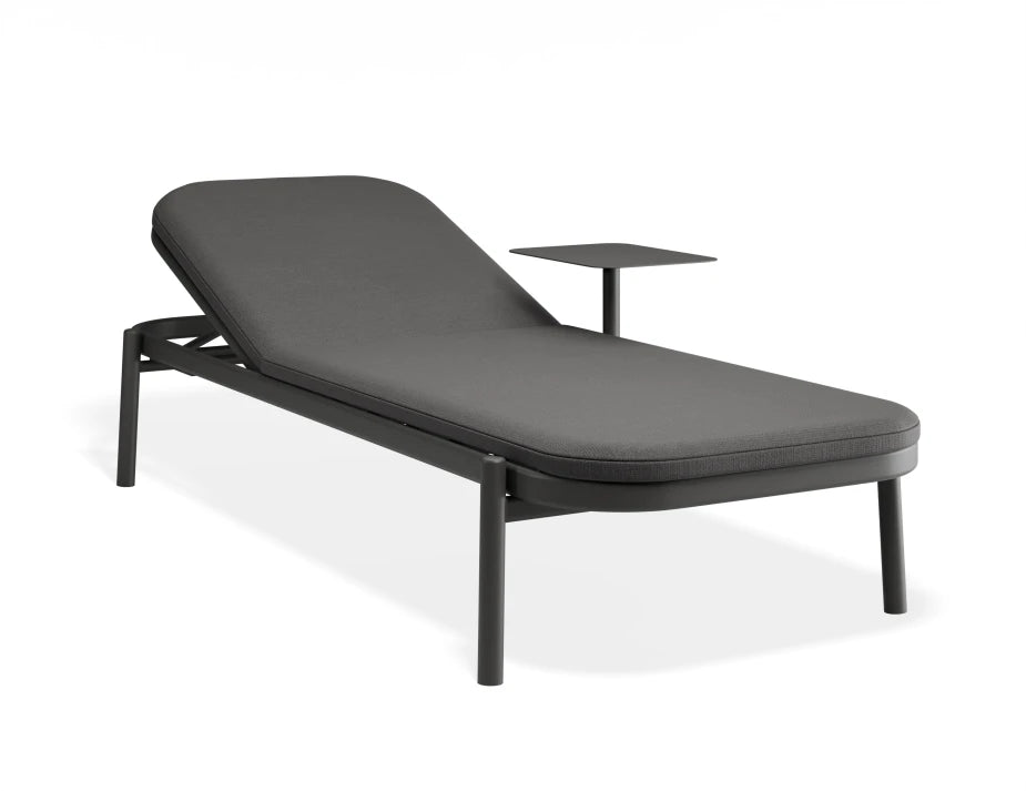 Verano Sun Lounge - Charcoal - with Side Table