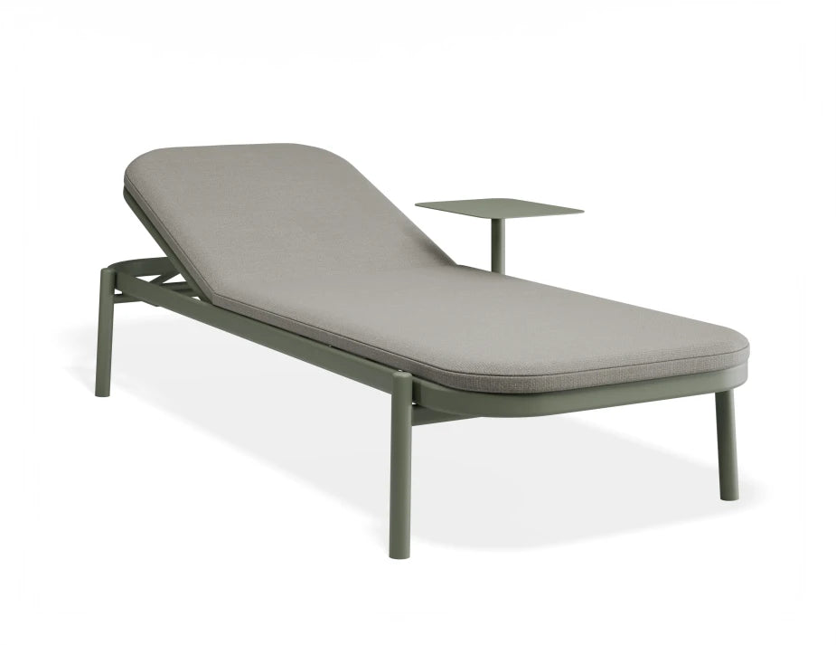 Verano Sun Lounge - Eucalyptus Green - with Side Table