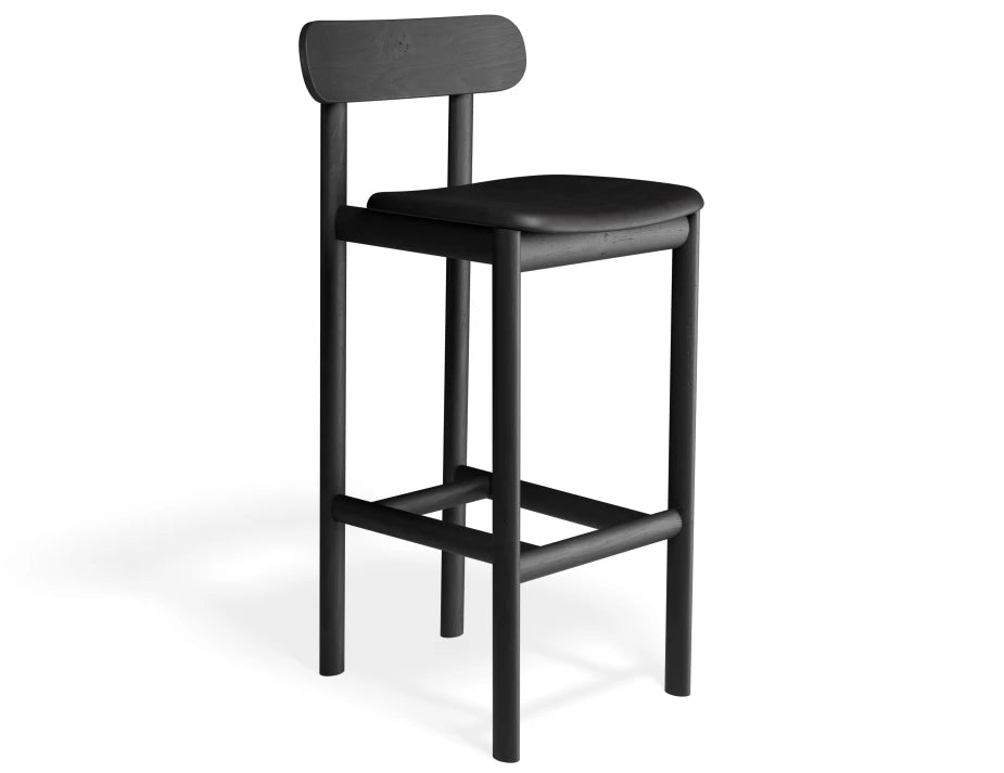 Zara Stool - Black - Upholstered
