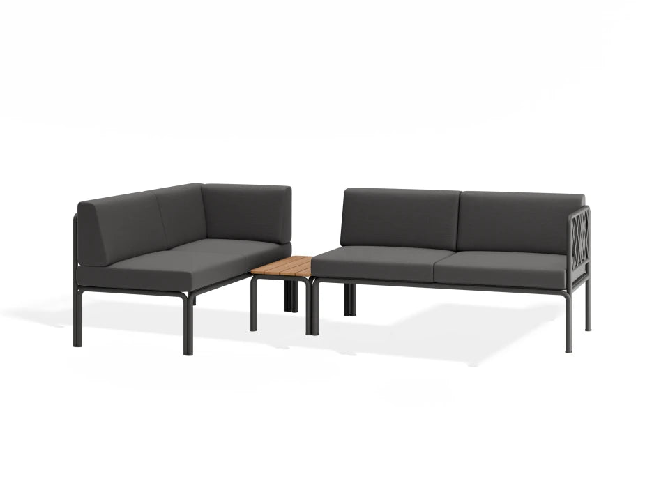 Seville Config H Corner Sofa - Charcoal - Outdoor