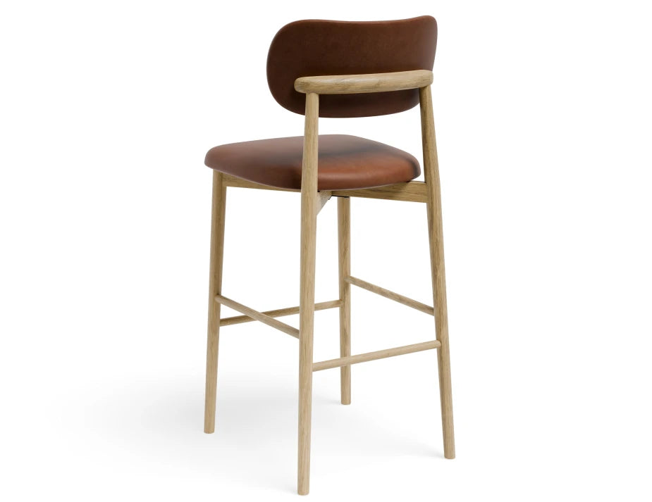 Oskar Bar Stool - Natural - Retro Brandy PU