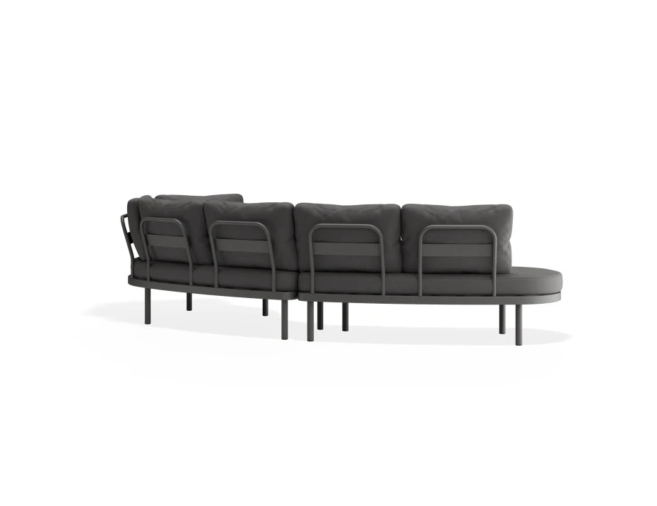 Aluna Sofa Left End Open - Charcoal - Outdoor