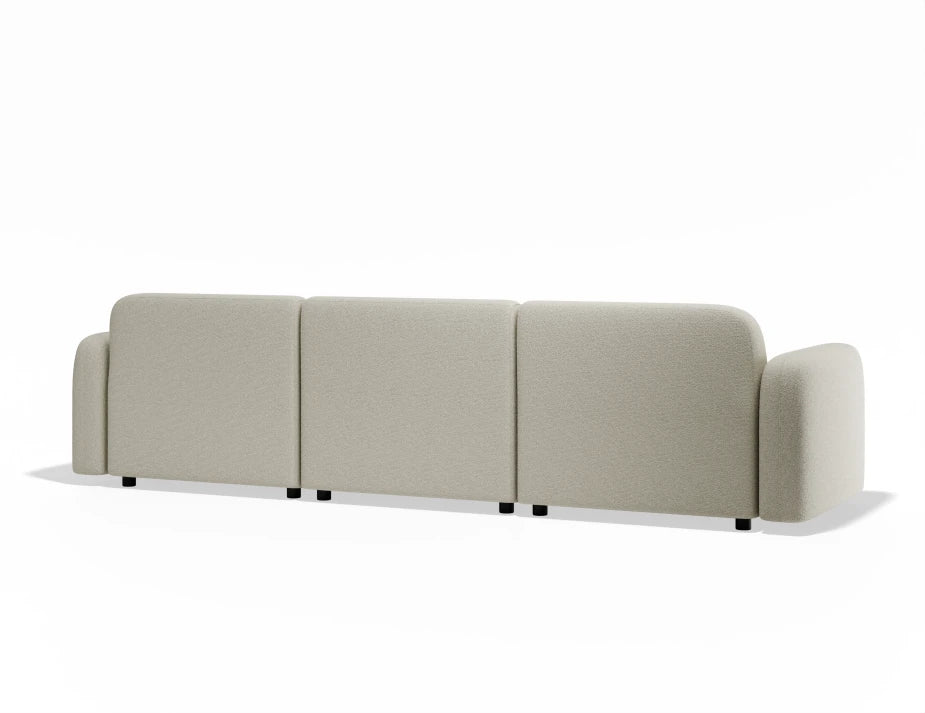 Atticus Modular Sofa - 3 Seater with Ottoman - Ivory Cream