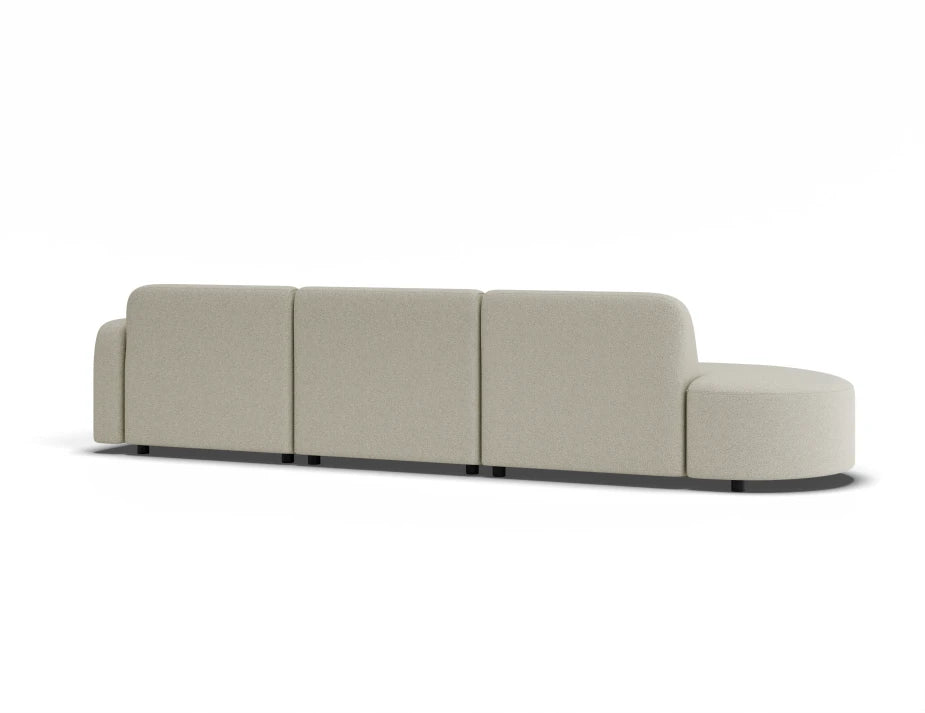 Atticus Modular Sofa - Config H or I Curved Open End - Ivory Cream