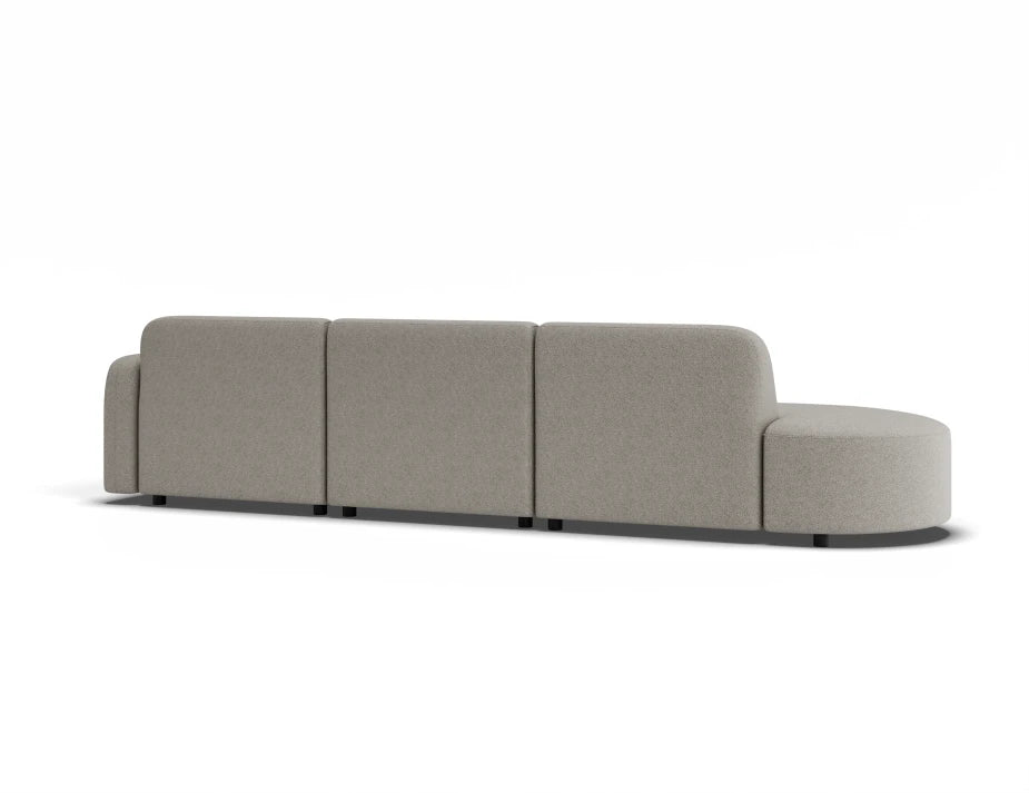 Atticus Modular Sofa - Config H or I Curved Open End - Oyster Grey