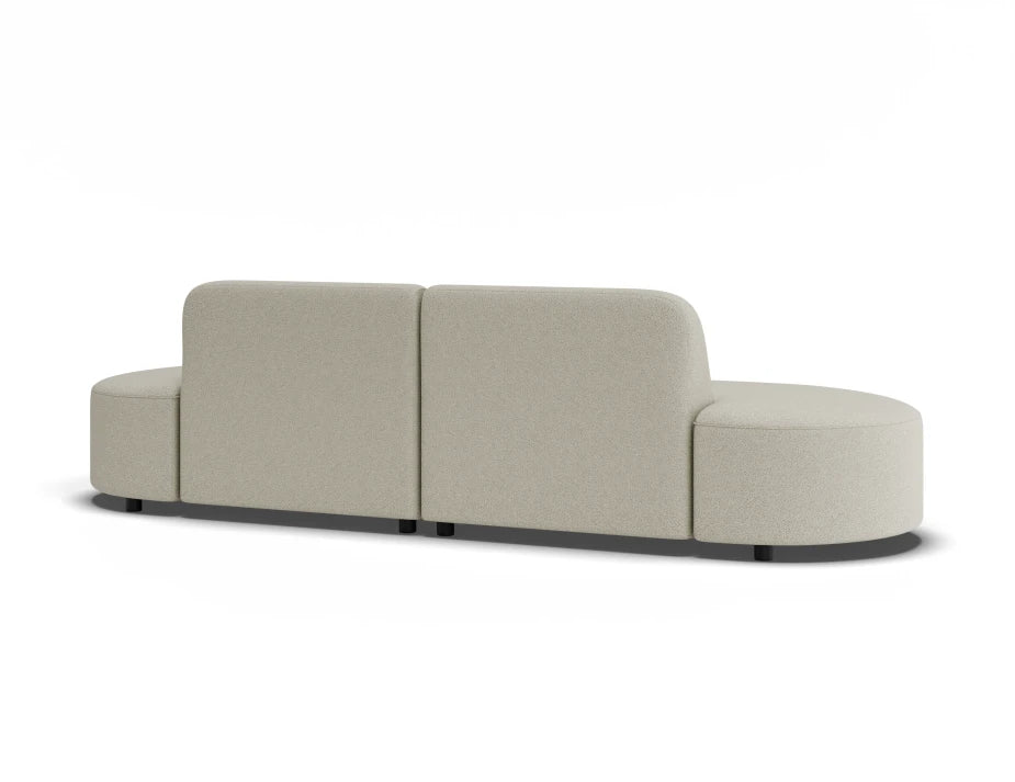 Atticus Modular Sofa - Config L Curved Open Ends - Ivory Cream