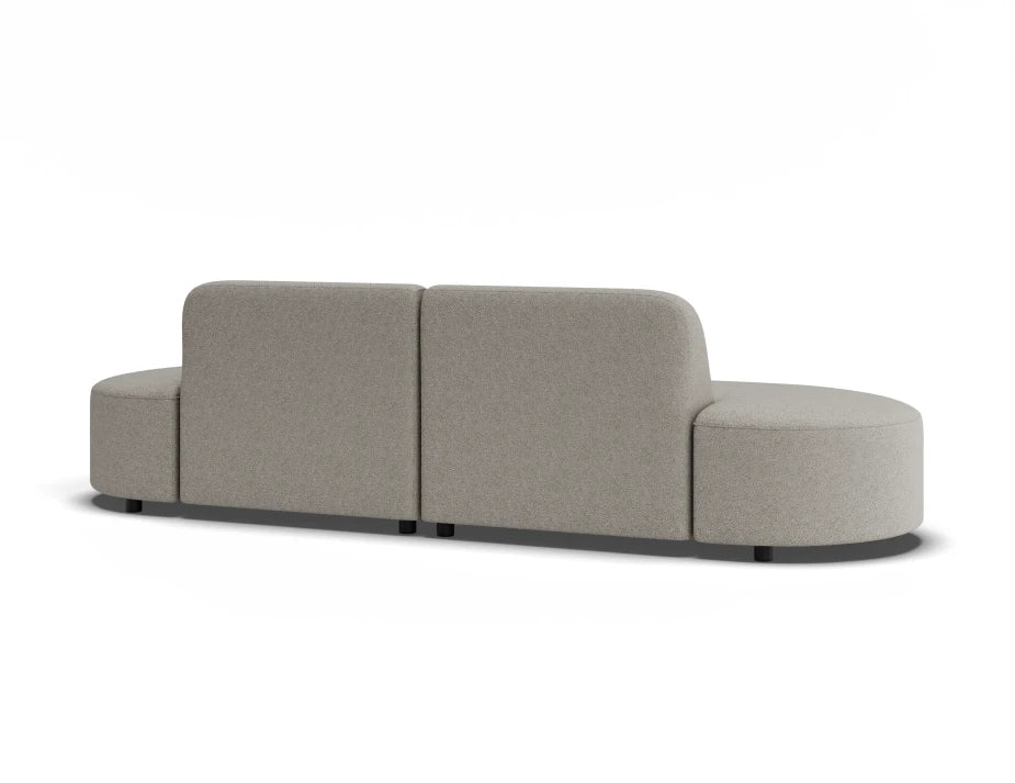 Atticus Modular Sofa - Config L Curved Open Ends - Oyster Grey