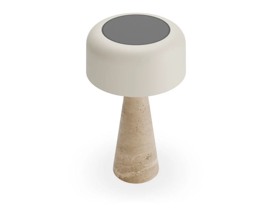 Aura Large Solar Lamp - Outdoor - Latte - Travertine