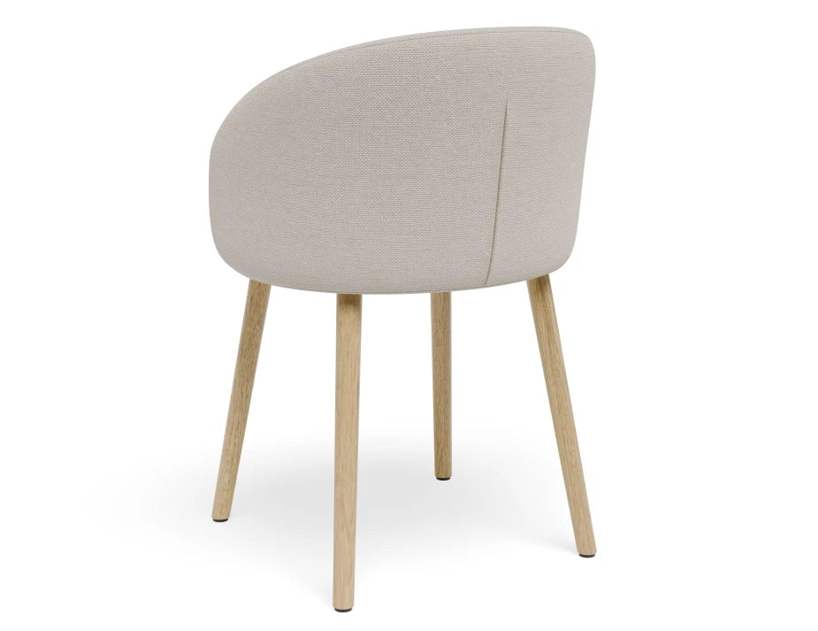 Henley Dining Chair - Timber Legs - Fawn Beige Fabric