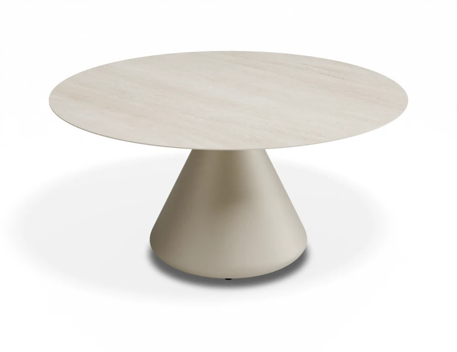 Kora Coffee Table 90cm Dia - Outdoor - Latte - Dune Ceramic Top