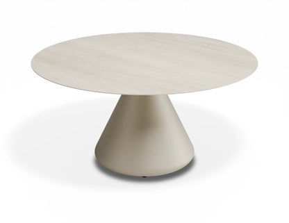 Kora Coffee Table 90cm Dia - Outdoor - Latte - Dune Ceramic Top