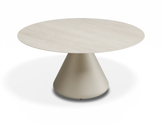 Kora Coffee Table 90cm Dia - Outdoor - Latte - Dune Ceramic Top