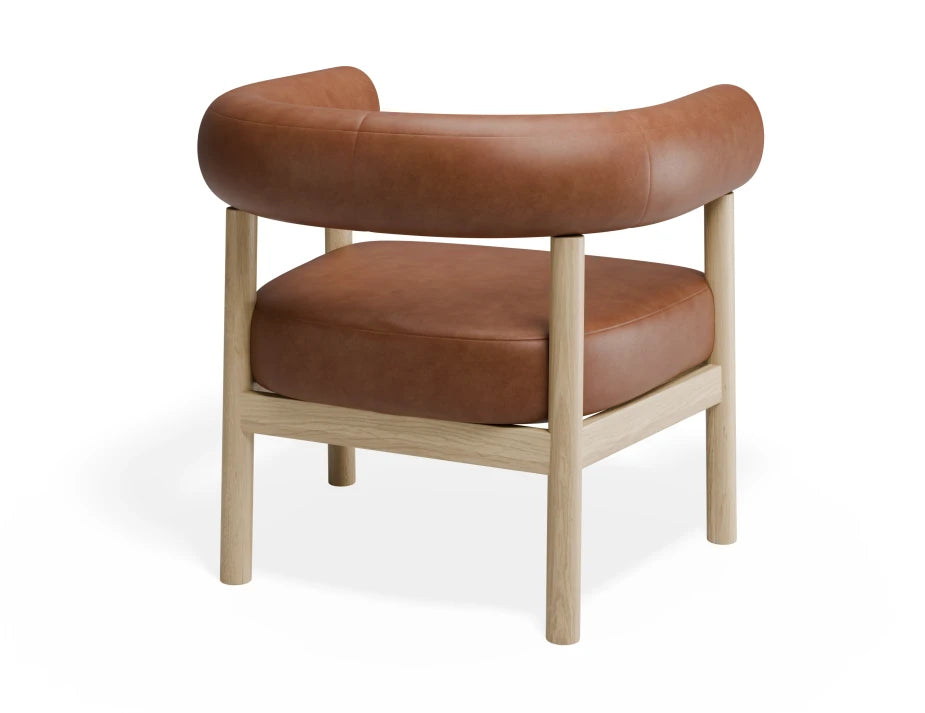 Marlowe Occasional Chair - Natural Oak Legs - Retro Brandy PU