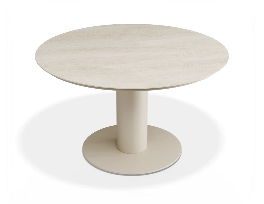 Loma LOW Dining Table Latte 120cm - Outdoor - Dune Ceramic Top