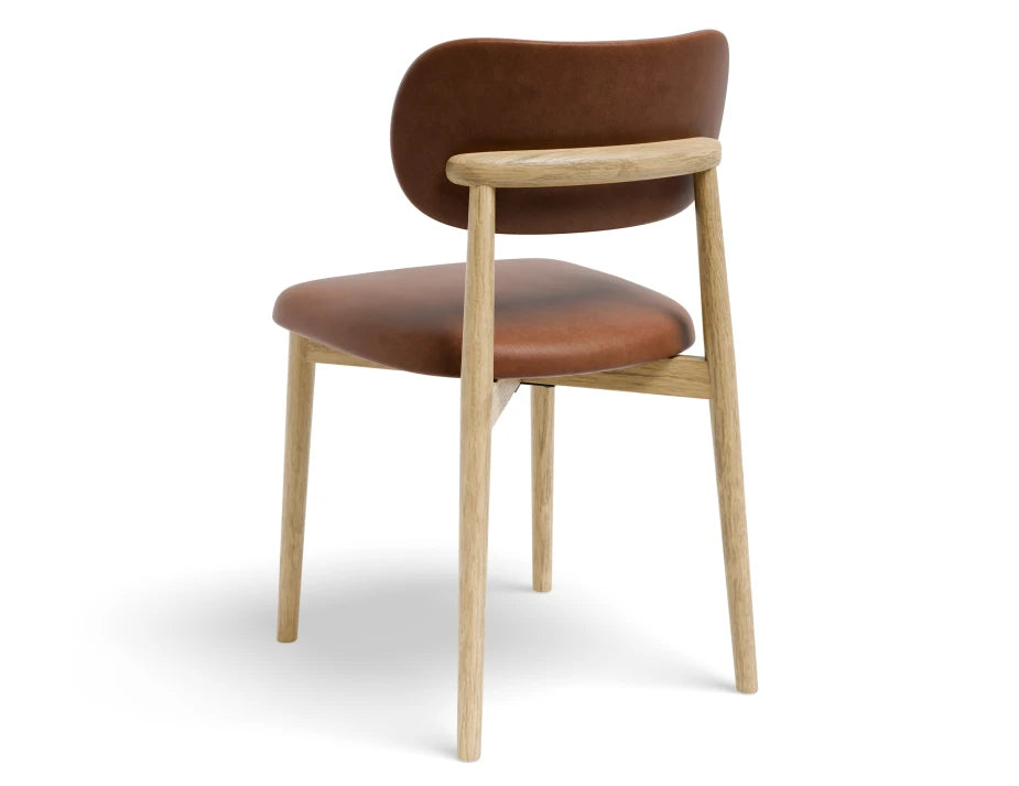Oskar Dining Chair - Natural - Retro Brandy PU