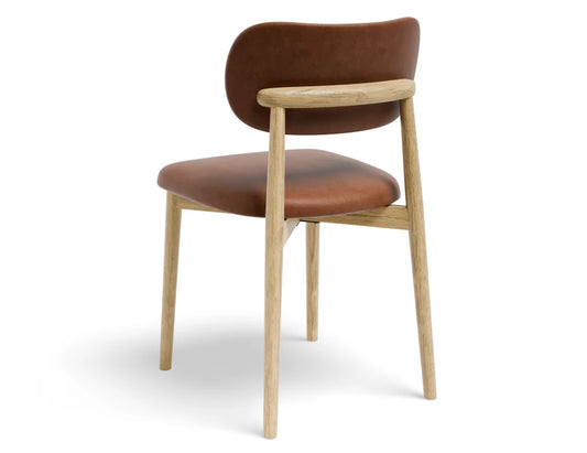 Oskar Dining Chair - Natural - Retro Brandy PU