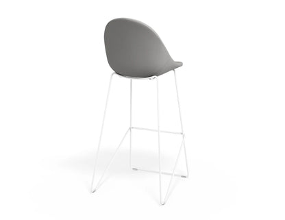 Pebble Fabric Light Grey Upholstered Stool