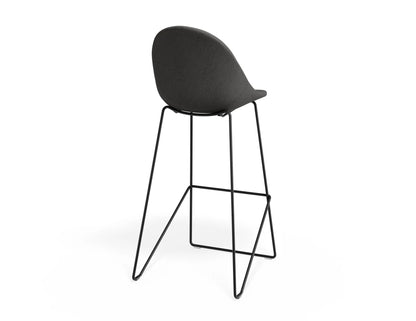 Pebble Fabric Grey Upholstered Stool