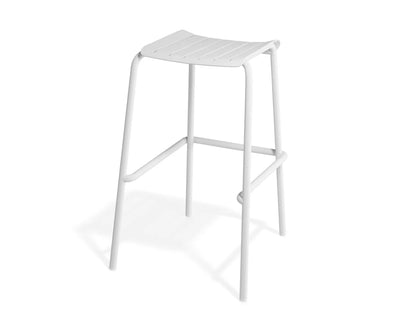 Roku Backless Bar Stool - Outdoor - White