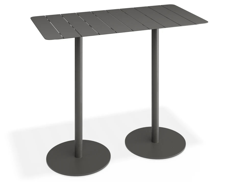 Roku Rectangle High Bar Table - Outdoor - Charcoal