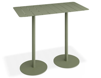 Roku Rectangle High Bar Table - Outdoor - Matte Green