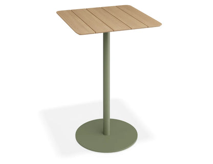Roku High Bar Teak Table - Outdoor - Eucalyptus Green