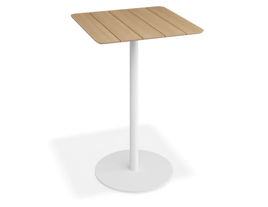 Roku High Bar Teak Table - Outdoor - White