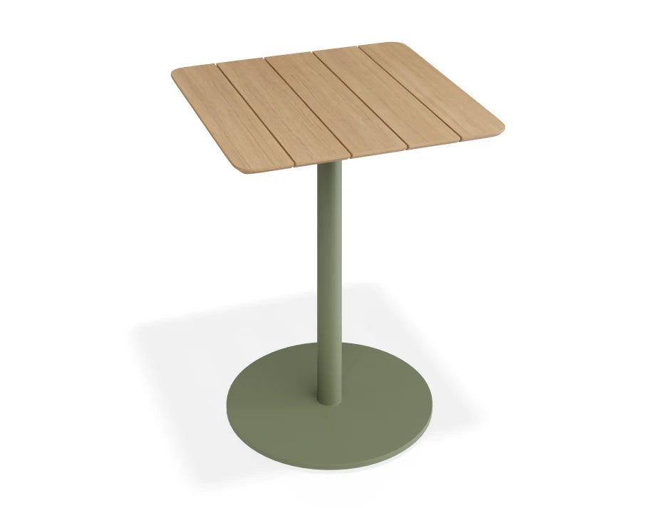 Roku Cafe Teak Table - Outdoor - Eucalyptus Green