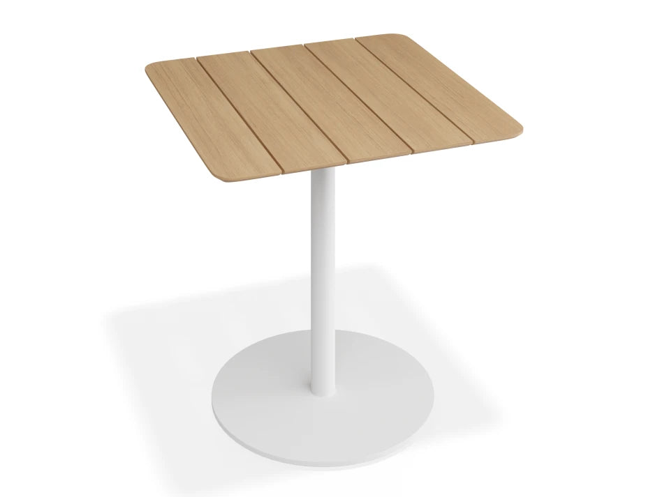 Roku Cafe Teak Table - Outdoor - White