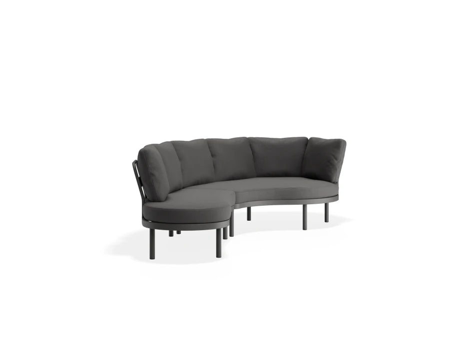 Aluna Sofa Left End Open - Charcoal - Outdoor