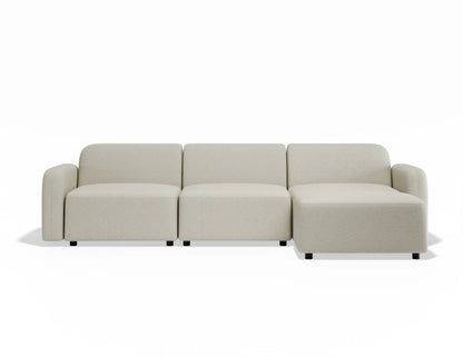 Atticus Modular Sofa - 3 Seater with Ottoman - Ivory Cream