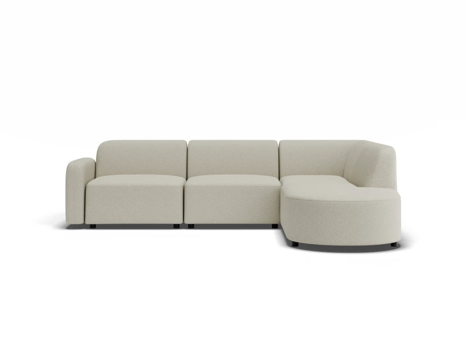 Atticus Modular Sofa - Config D or E Curved Open End - Ivory Cream