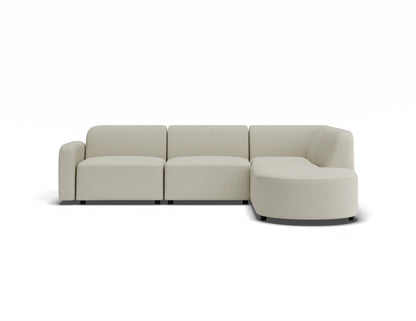 Atticus Modular Sofa - Config D or E Curved Open End - Ivory Cream
