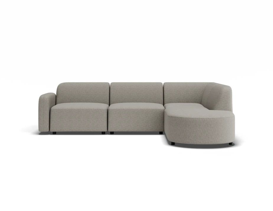 Atticus Modular Sofa - Config D or E Curved Open End - Oyster Grey