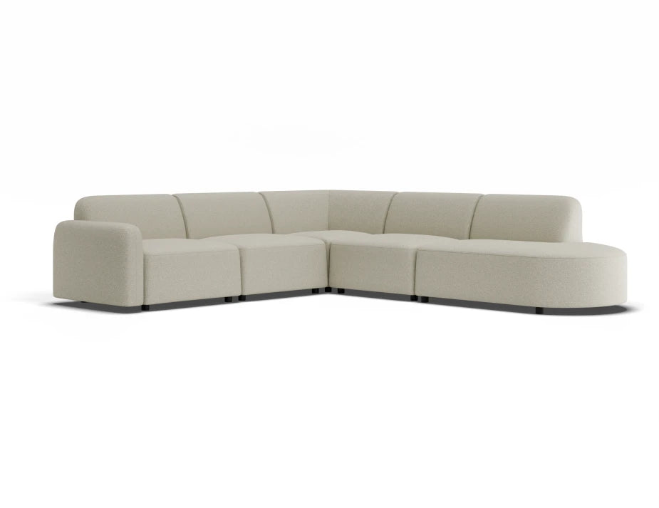 Atticus Modular Sofa - Config J or K Curved Open End - Ivory Cream