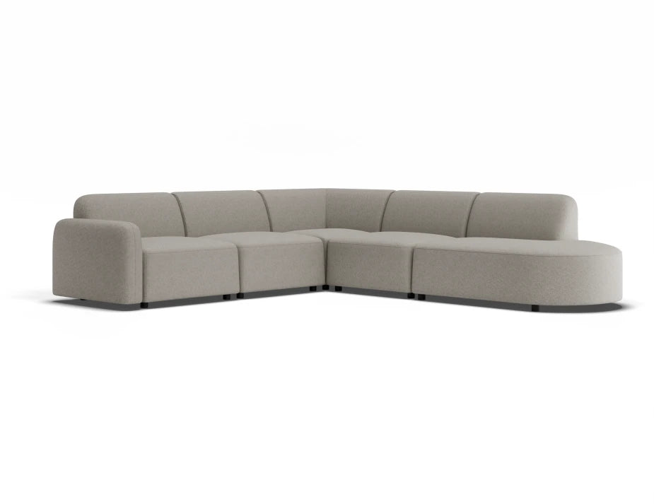 Atticus Modular Sofa - Config J or K Curved Open End - Oyster Grey