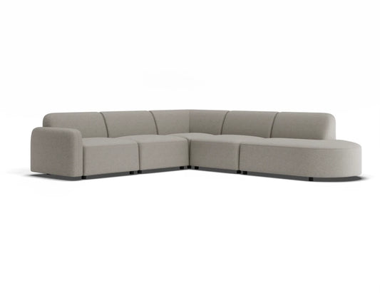Atticus Modular Sofa - Config J or K Curved Open End - Oyster Grey