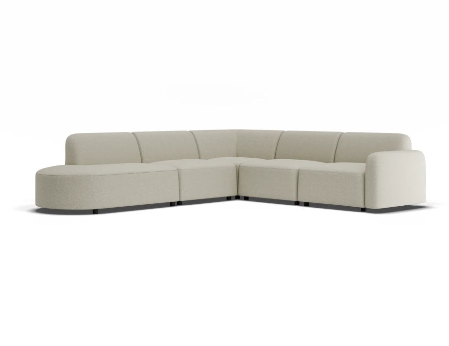 Atticus Modular Sofa - Config J or K Curved Open End - Ivory Cream