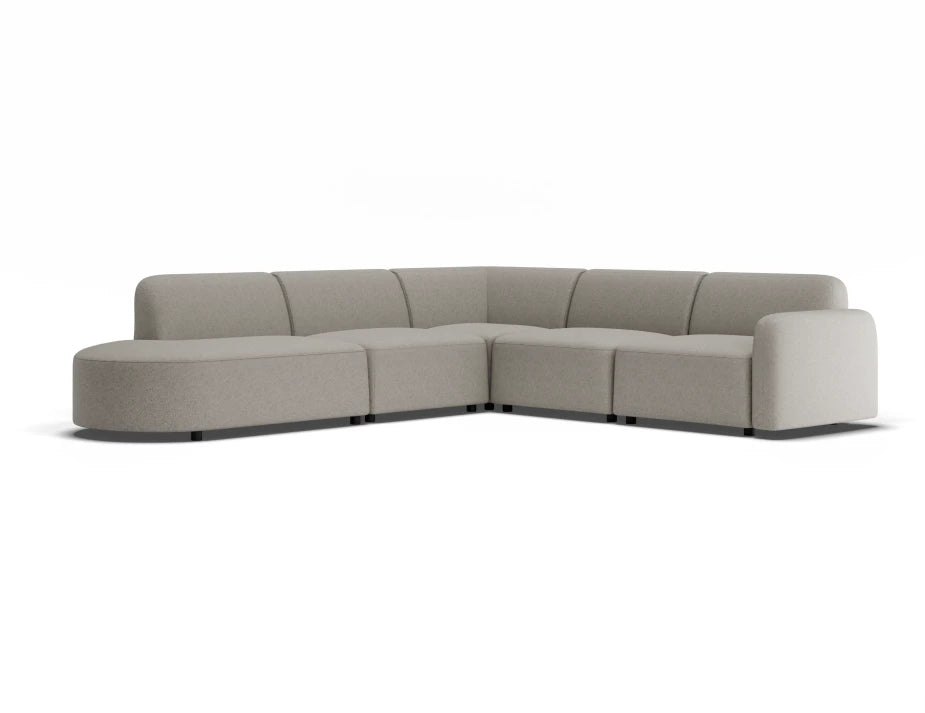 Atticus Modular Sofa - Config J or K Curved Open End - Oyster Grey