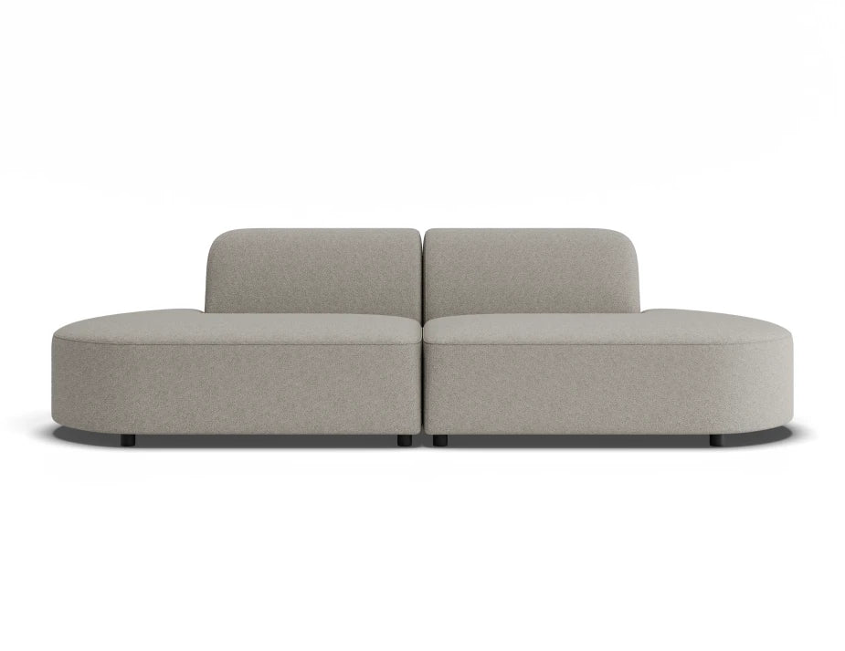 Atticus Modular Sofa - Config L Curved Open Ends - Oyster Grey