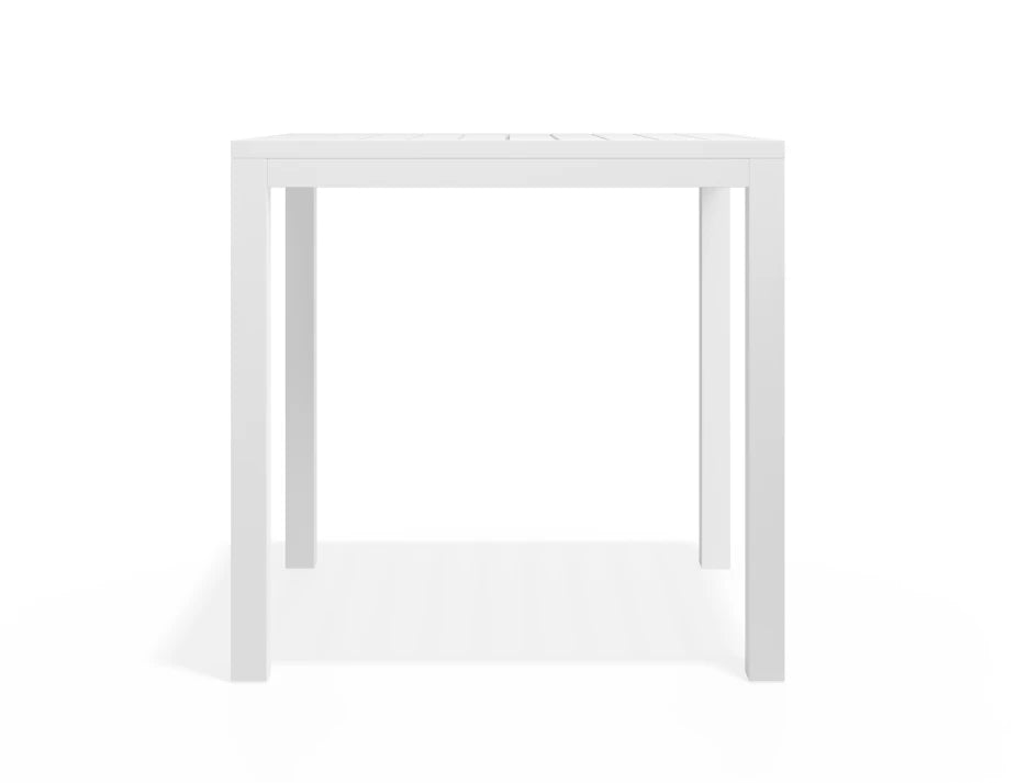 Halki Table Matt White Aluminium 77cm x 77cm